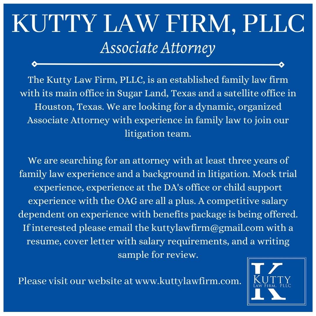 Kutty Law Firm Job Listing Attorney